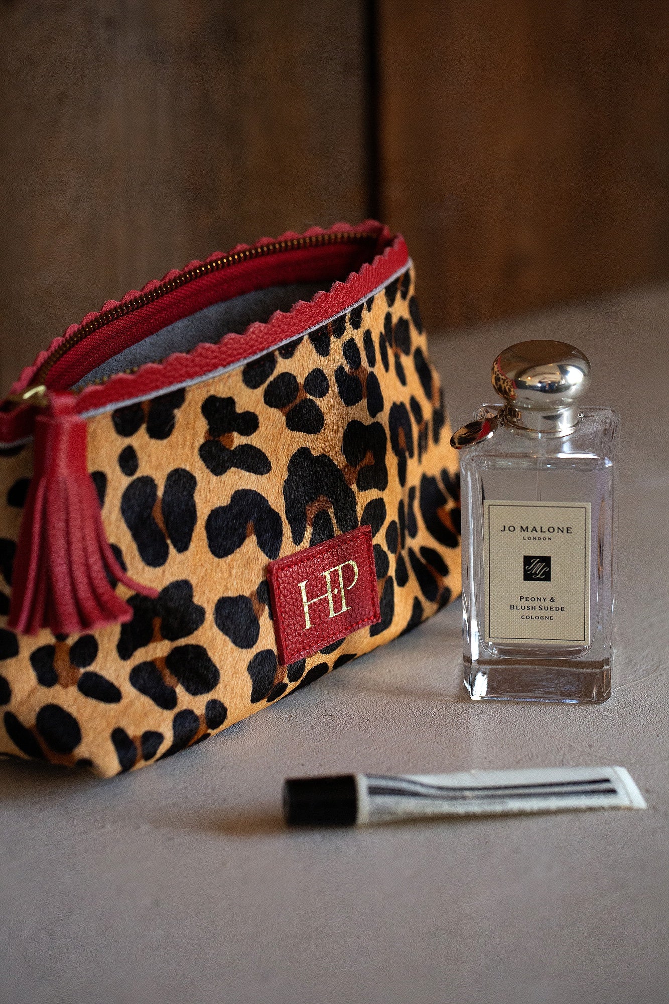 The Aldwick Pouch ~ Red Leopard