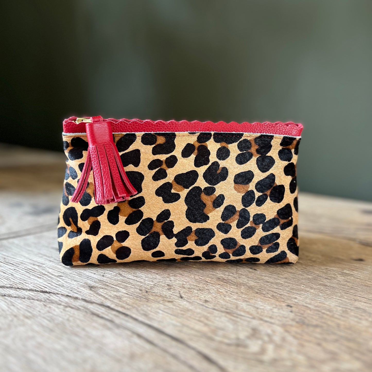 The Aldwick Pouch ~ Red Leopard