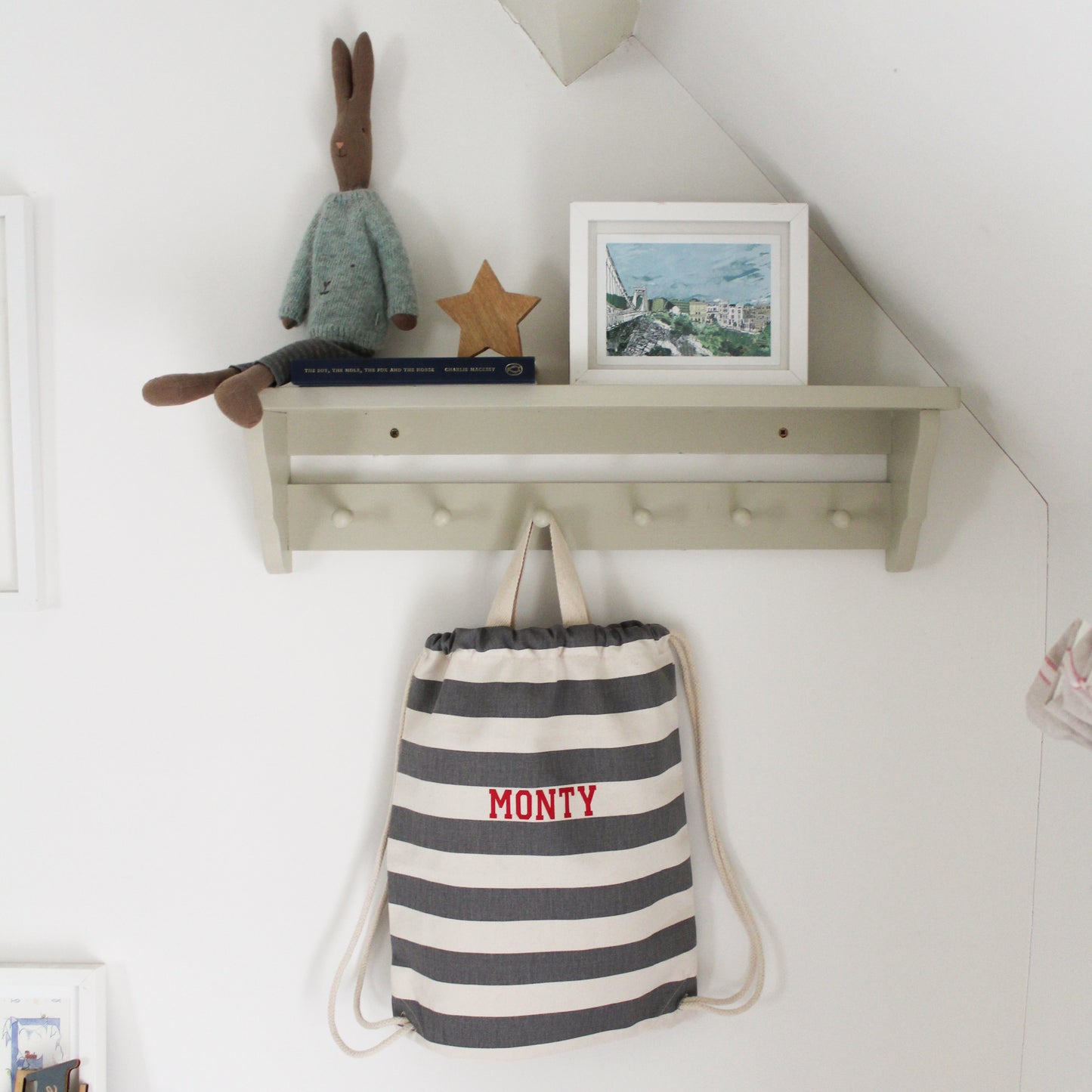 The Grey Striped PE bag